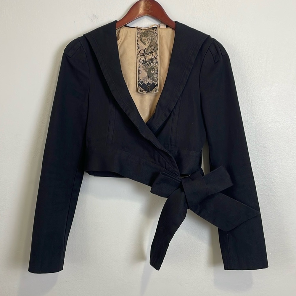 L.A.M.B. RARE Gwen Stefani Black Canvas Wrap Jacket